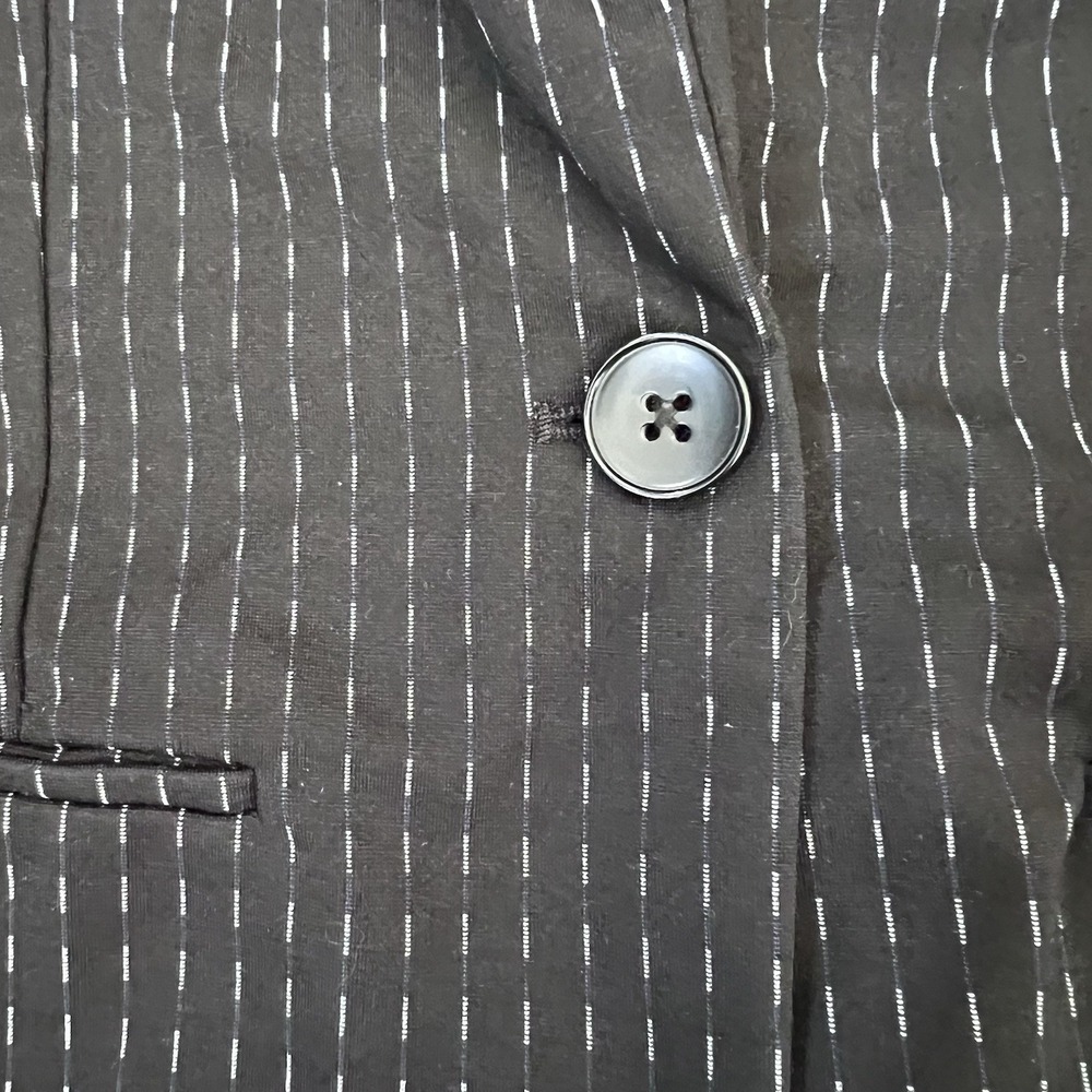 Ruby Ribbon Womens XS  Stretch Blazer Black White Geometric Business Office Core - Picture 2 of 5